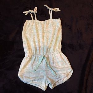 Girls light teal romper